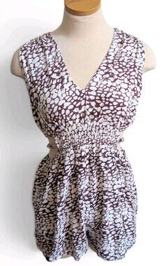 J For Justify Burgundy White Spotted Cutout Romper Jumpsuit Size XL